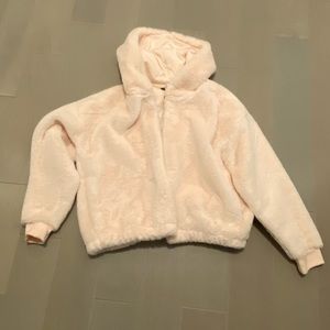 American Eagle Teddy Bomber Jacket Coat Faux Fur